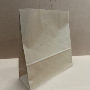 Bréfpokar - brúnir m/brúnu snúnu bandi 450x170x480mm 150 stk í kassa